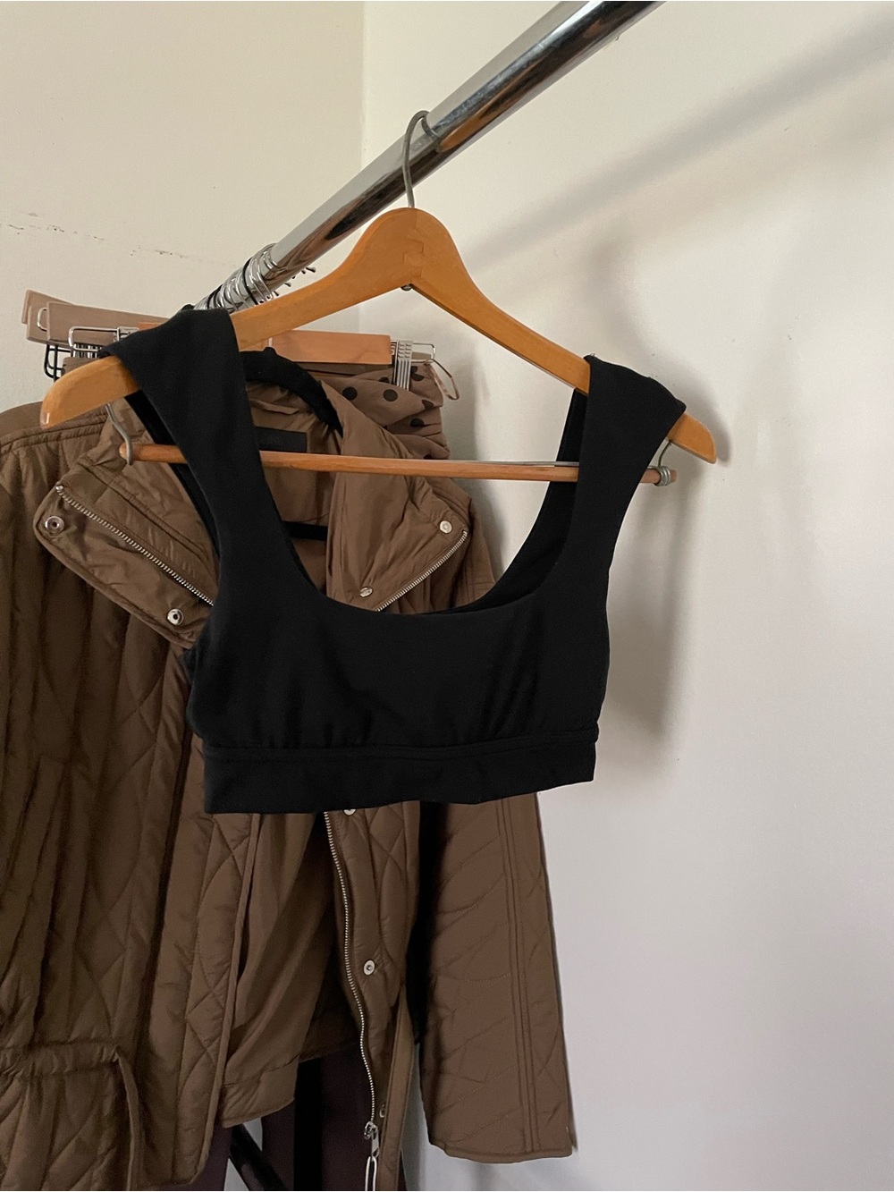 3/$15 aerie Black Wide-Strap Crop Sports Bra